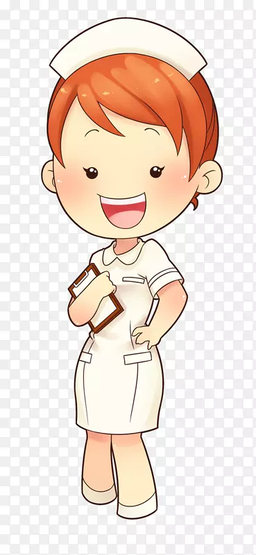 护理红发夹艺术-护士卡通形象
