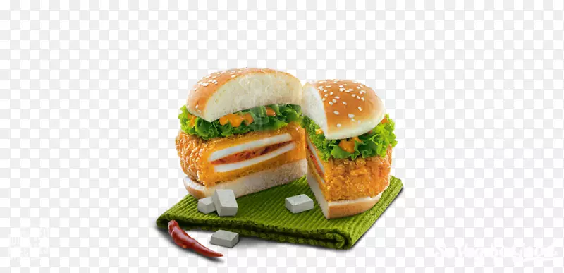 滑素食汉堡快餐汉堡早餐三明治-早餐