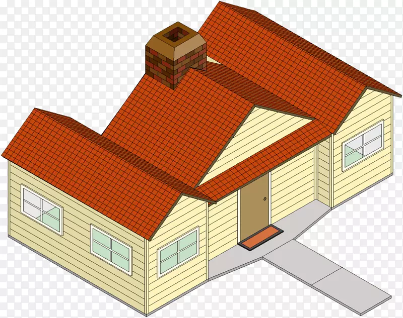 屋顶建筑属性立面-等深线房屋