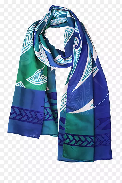 钴蓝围巾-绿色围巾
