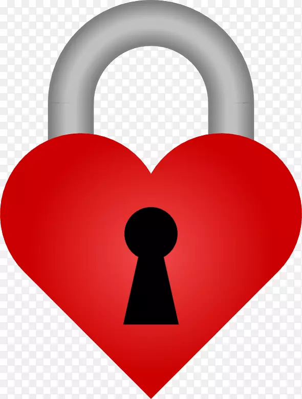 心脏挂锁夹艺术-爱情钥匙