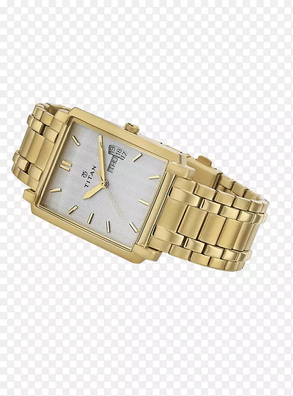 泰坦公司金属白金钟表表带钟