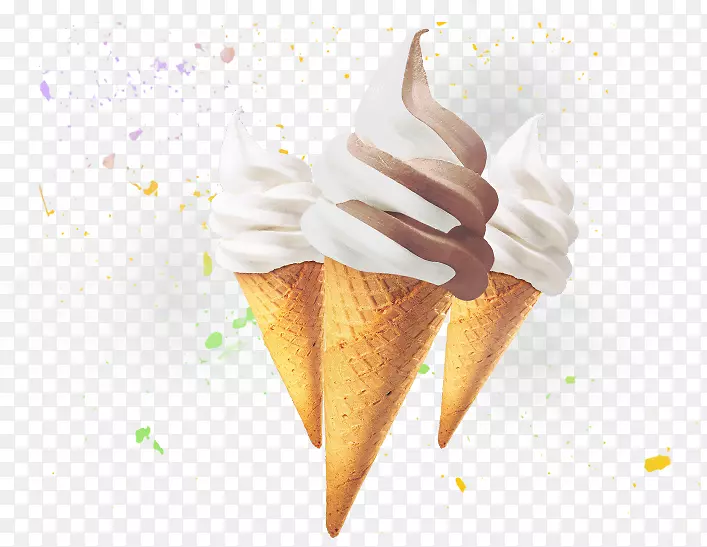冰淇淋圆锥形圣代奶昔香草冰淇淋