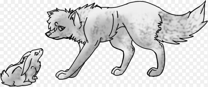 猫狮犬科素描-拉比特和狼