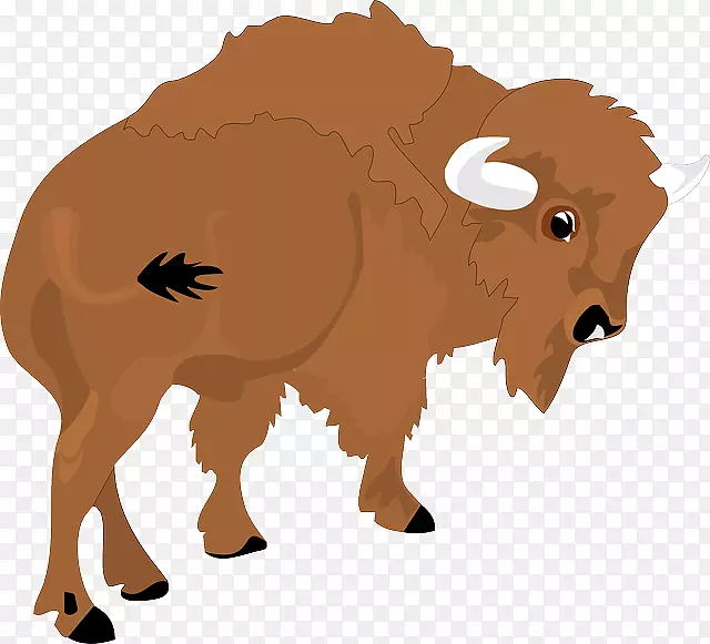 美洲野牛水牛剪贴画-动物公共领域