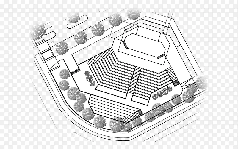 圆形剧场建筑平面图