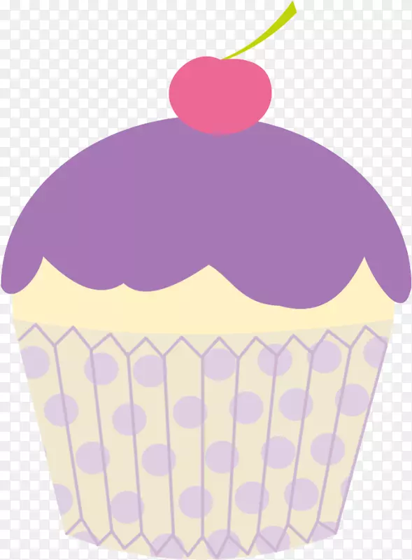 纸杯蛋糕图案-紫色纸杯蛋糕