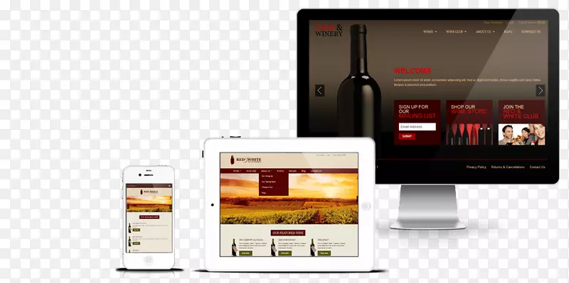 网上开发葡萄酒海报智能手机平台品牌设计