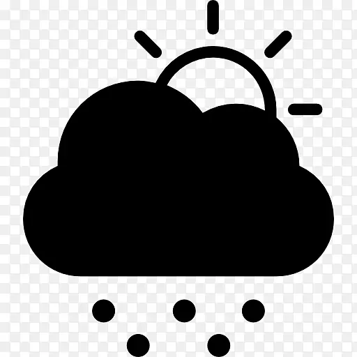雾云计算机图标象征风暴-乌云和太阳