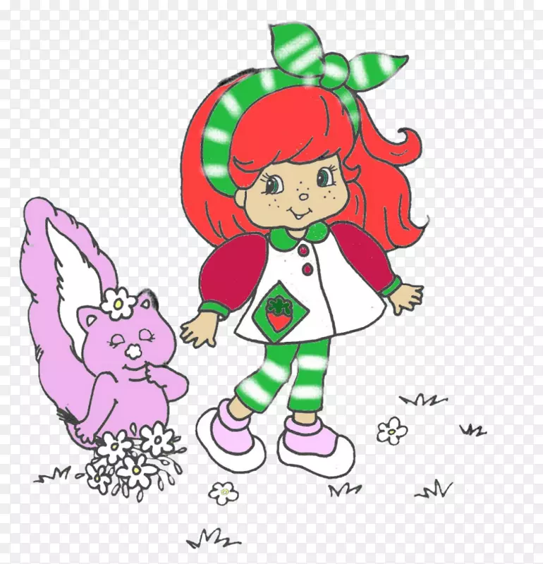 卡通圣诞装饰品剪贴画-草莓短蛋糕猫