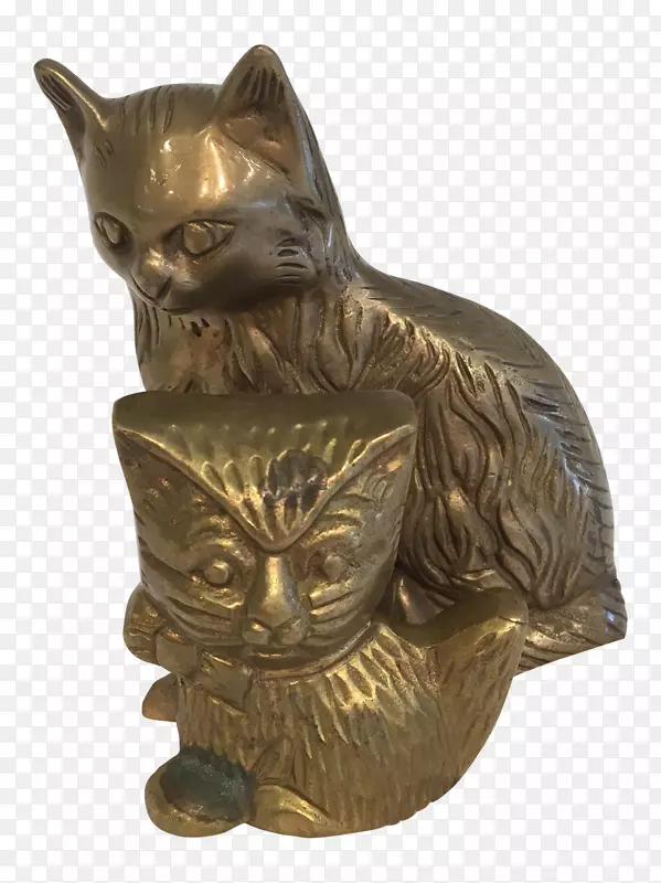 胡须猫青铜雕塑-猫