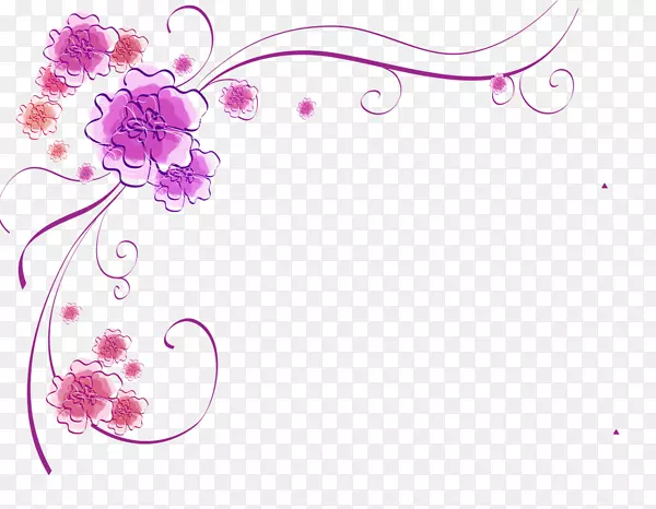 花紫剪贴画-花