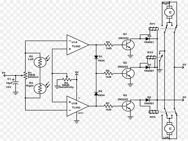 二极管电子电路-机器人电路板原理图