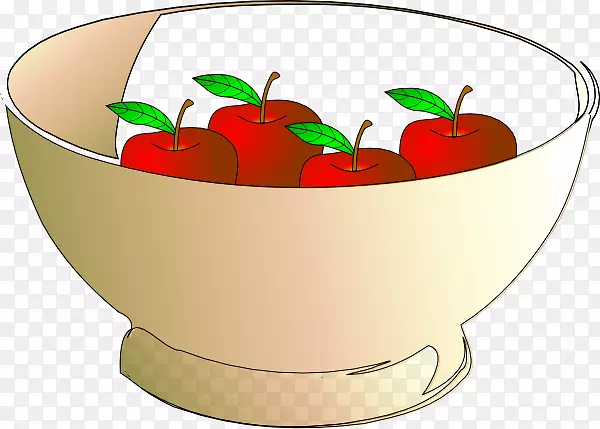苹果碗食品礼品篮剪贴画-大碗