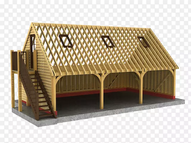 橡木车库木结构车库建筑-传统建筑