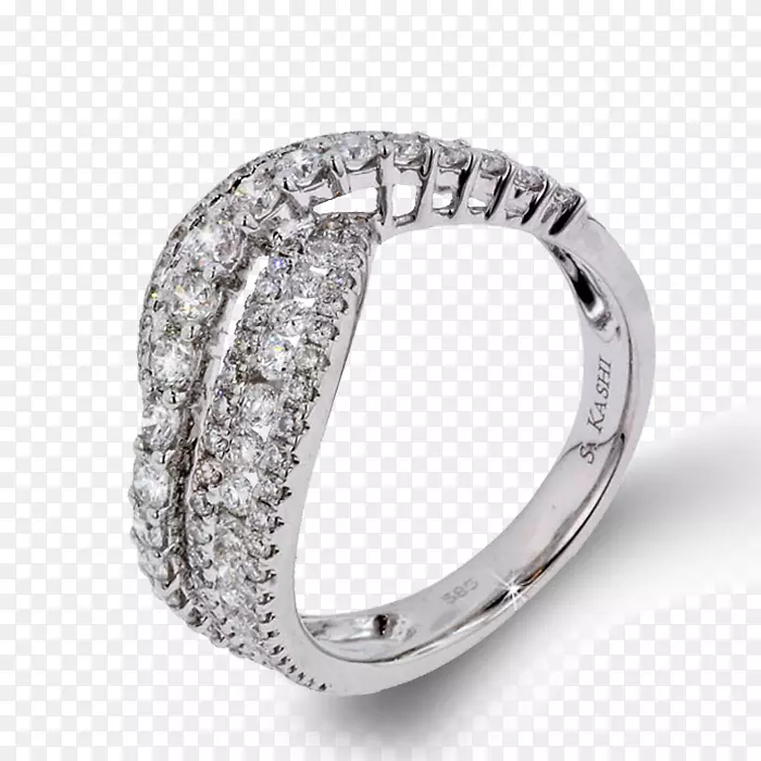 结婚戒指银身首饰曲线戒指