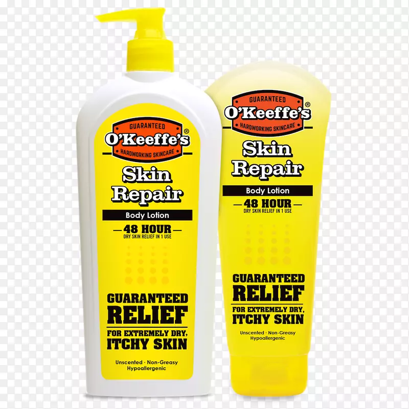 O‘Keeffe皮肤修复护肤乳液保湿霜O’Keeffe的工作手-黄色干燥材料