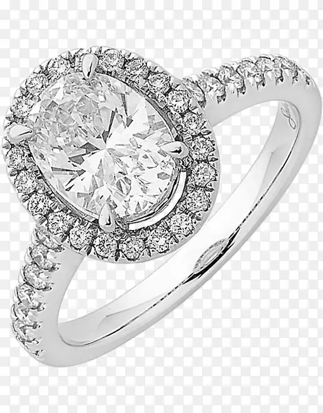 结婚戒指银身珠宝戒指光环