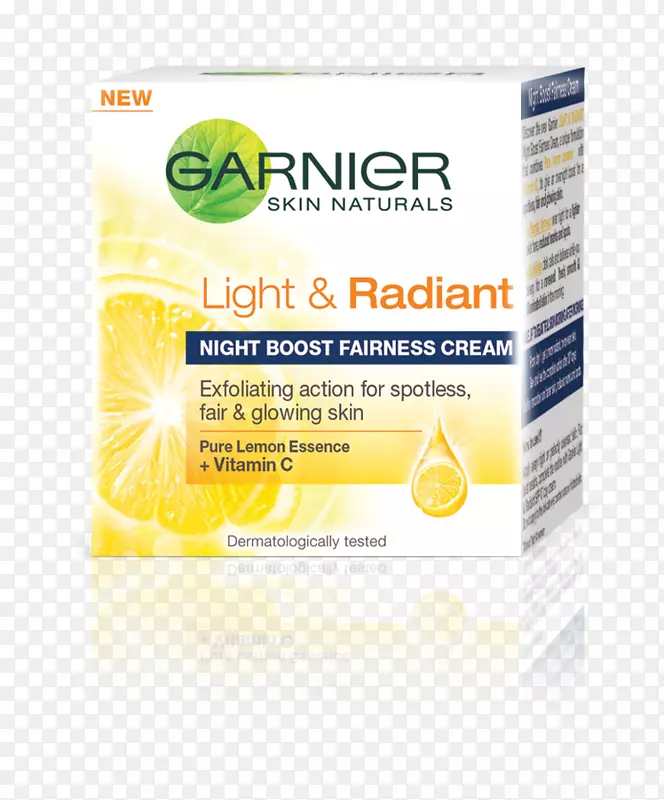 Garnier皮肤活跃，明亮，每日润肤保湿因子，日晒护肤产品下降。