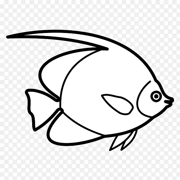 绘制深海鱼线艺术剪贴画-鱼