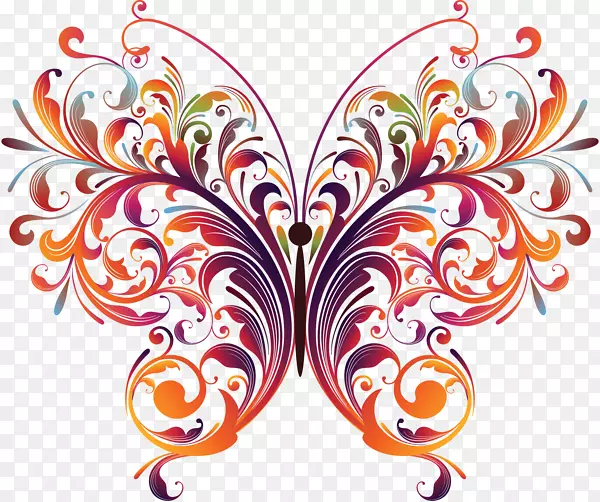 蝴蝶花卉设计-蝴蝶