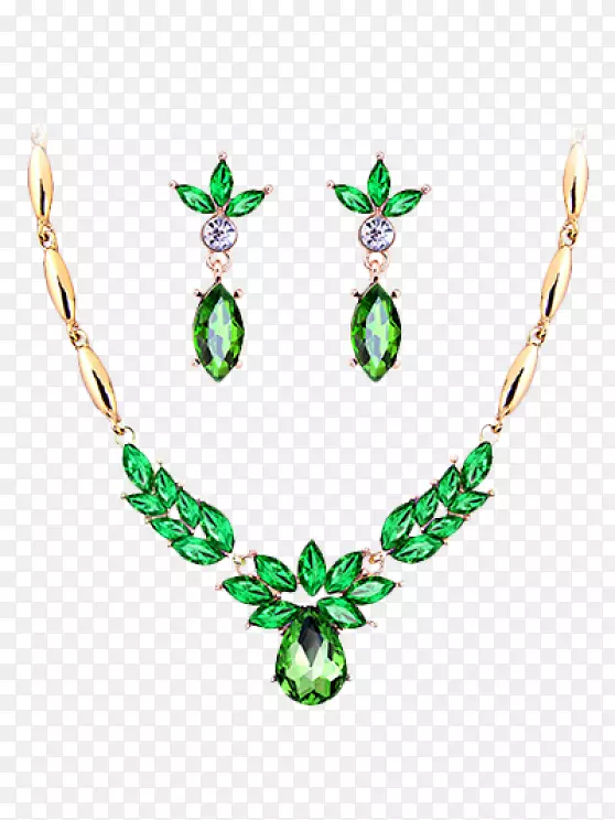 耳环，翡翠项链，珠宝，仿宝石和莱茵石.绿色珠宝