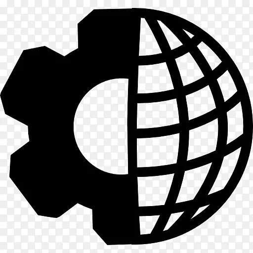 计算机图标-商业符号图标设计-半地球