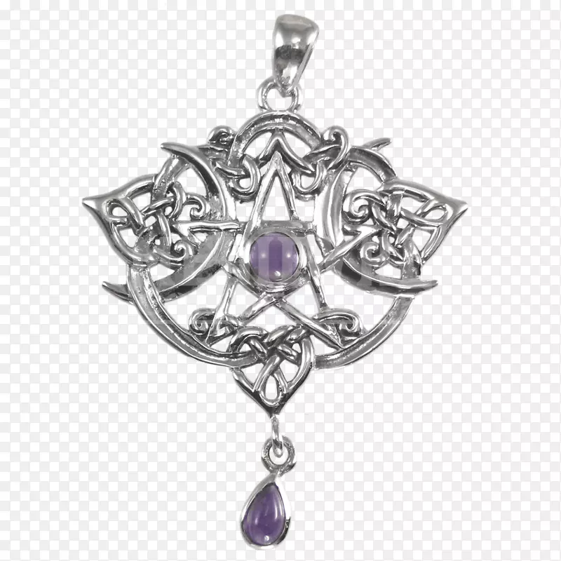 紫水晶珠宝护身符吊坠五方格星珠宝闪闪发光