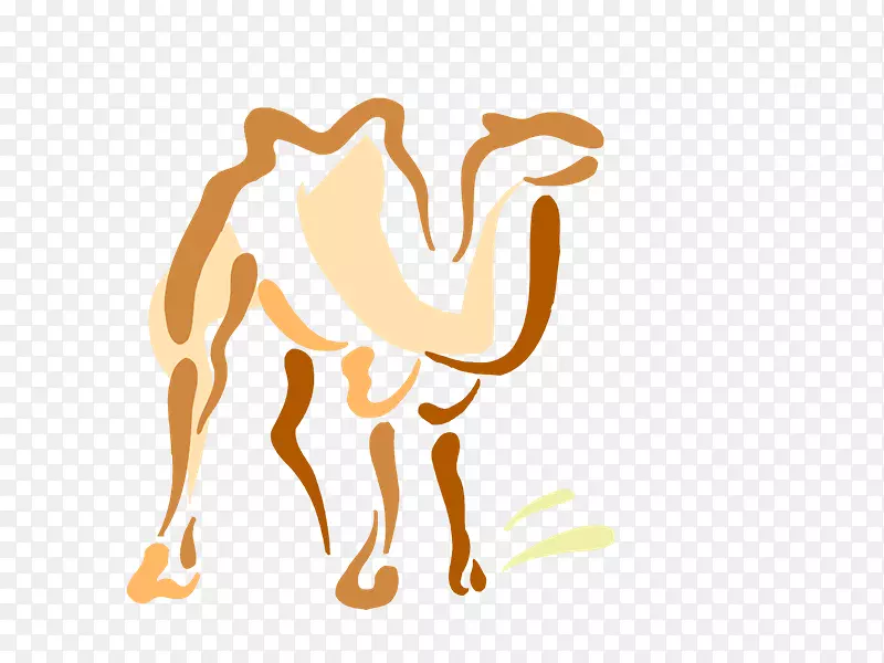 骆驼垂线画摄影剪贴画-骆驼大篷车
