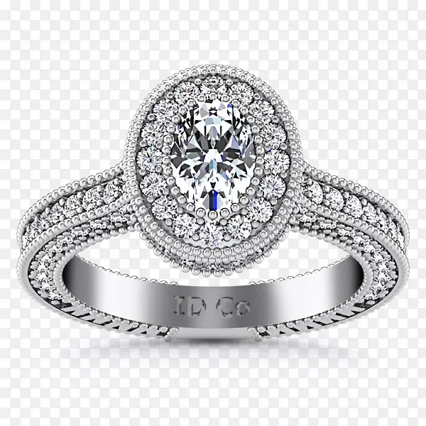 婚戒订婚戒指蓝宝石银戒指光环