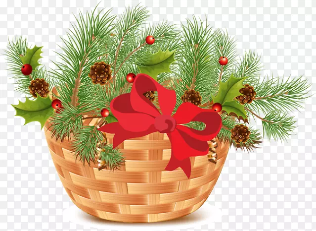 圣诞装饰品圣诞老人礼物节日-圣诞绿色植物