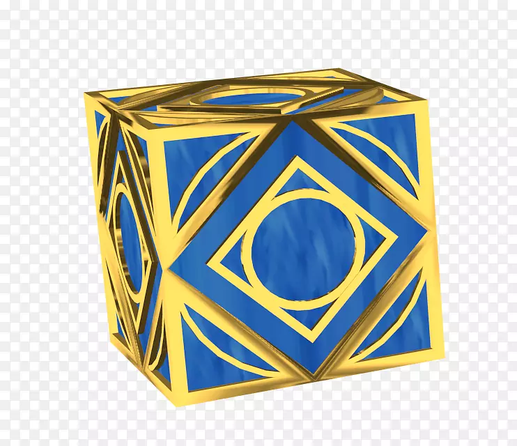 钴蓝对称方形图案-巨型封装元素