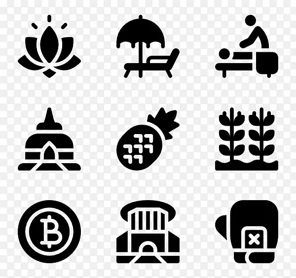电脑图标象征身体图标剪贴画-泰国节