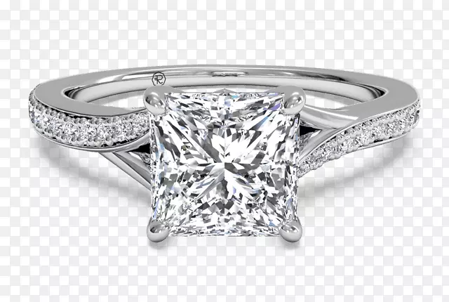 订婚戒指钻石切割公主可扩展桌面视图