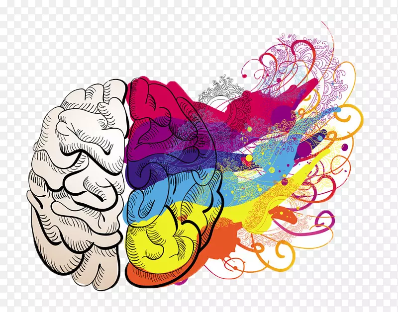 脑艺术绘画剪贴画-大脑