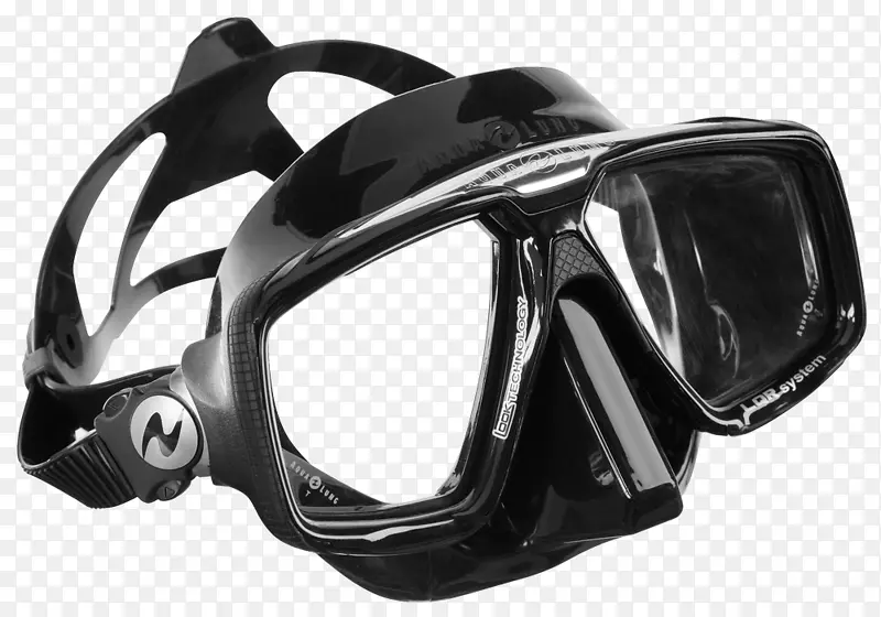 潜水和浮潜口罩水肺/肺技术。潜水面罩