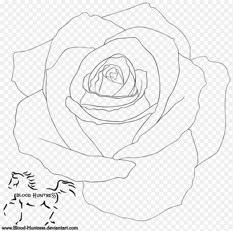花园玫瑰线艺术花卉设计-设计