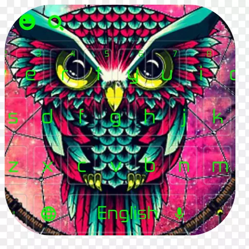猫头鹰捕梦器桌面壁纸绘制颜色-OWL