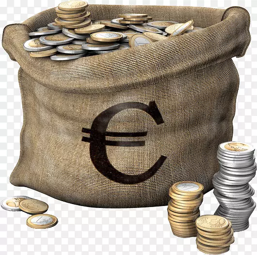 钱币金融欧元袋硬币