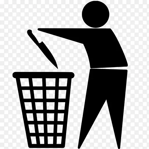整洁的人垃圾桶和废纸篮标志夹艺术.符号
