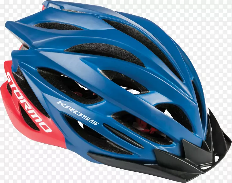 克罗斯萨自行车头盔蓝色红色自行车