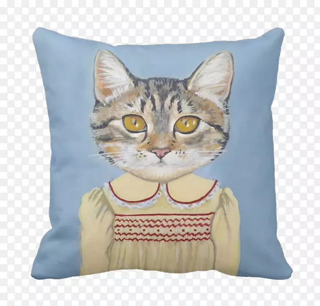 猫靠垫衣服扔枕头-猫
