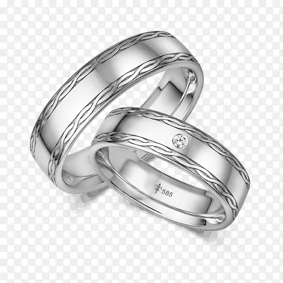 结婚戒指银金白金戒指