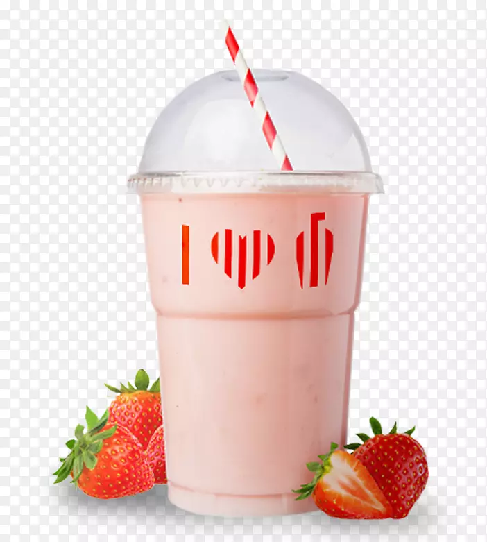 草莓汁冰淇淋奶昔-草莓