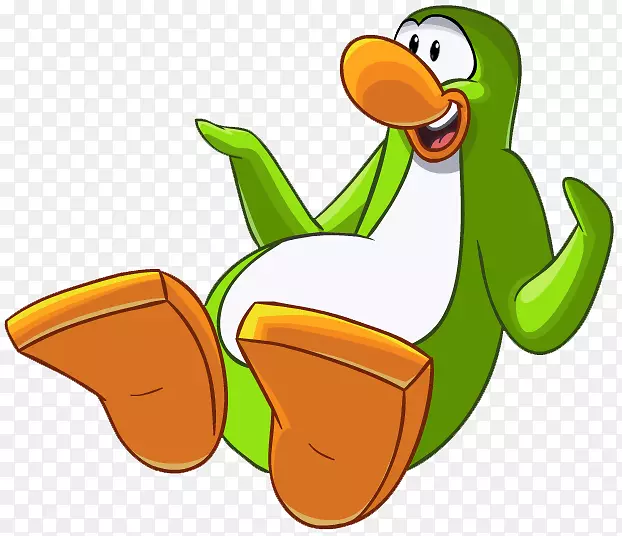 鸭俱乐部企鹅绿色剪贴画-鸭子