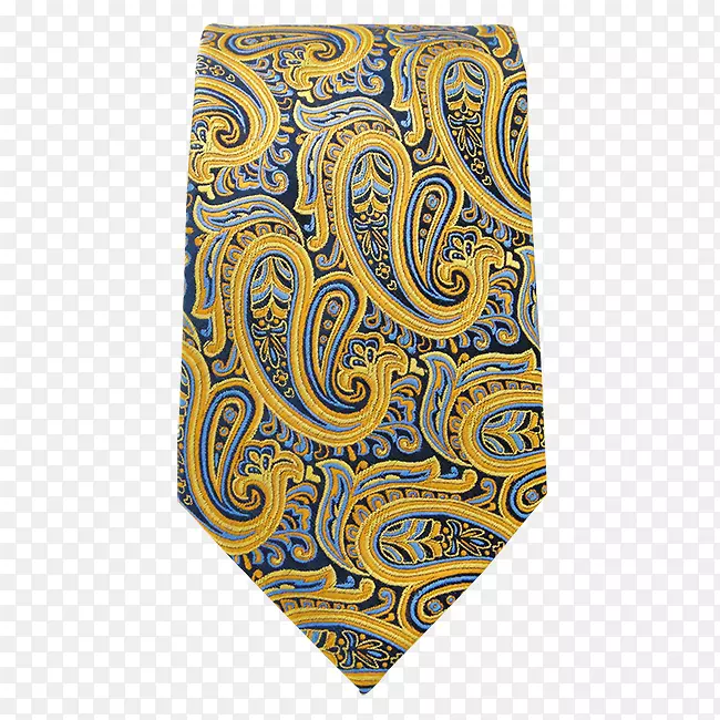 佩斯利黄蓝领带设计
