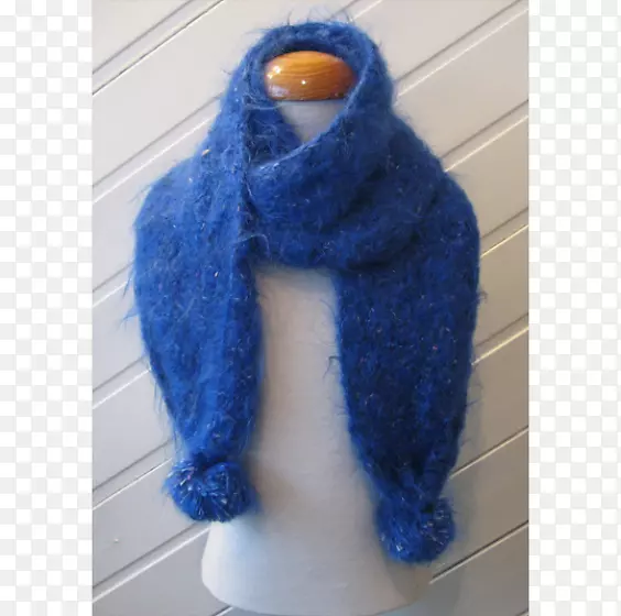 钴蓝围巾羊毛蓝围巾