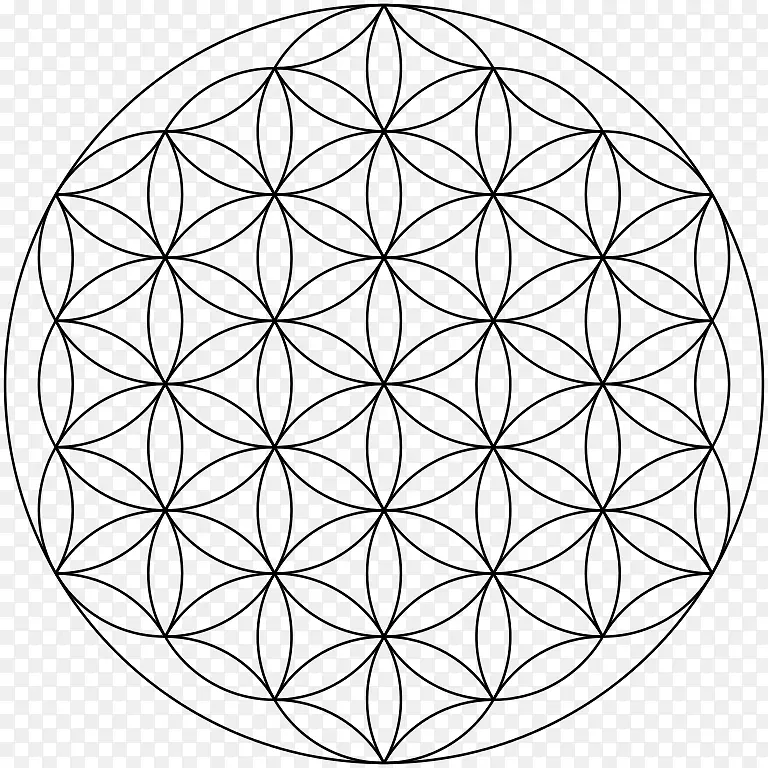 神圣几何重叠圆网格圆