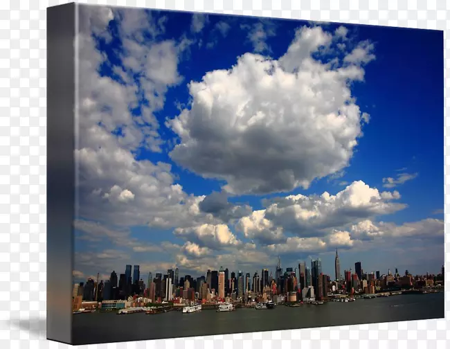 天际线摄影黑白帆布图案-纽约市
