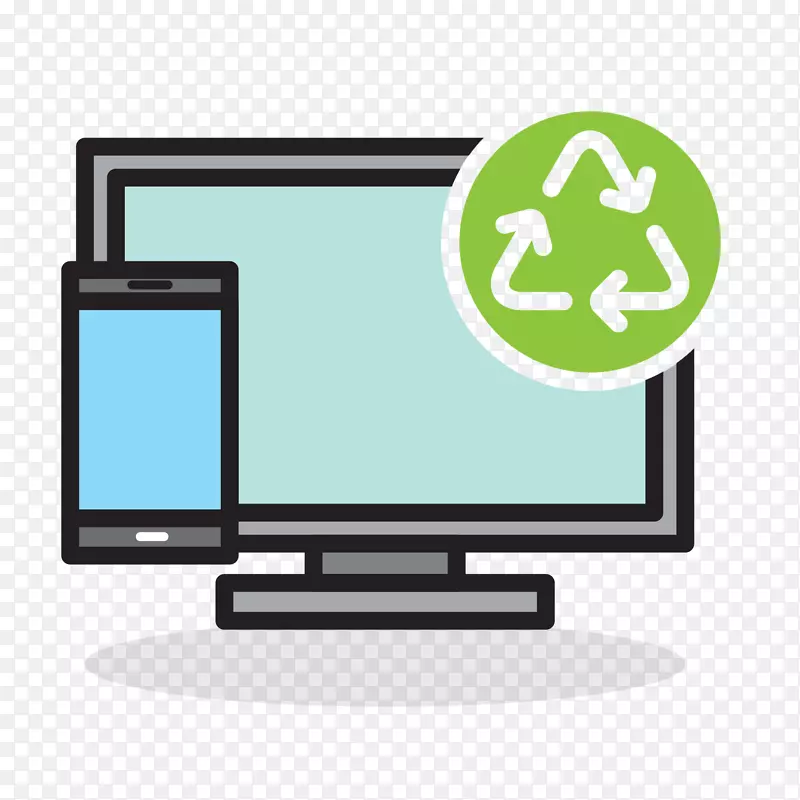 废纸回收符号废物回收箱-计算机